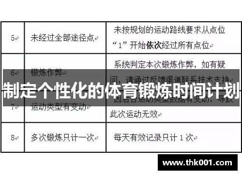 制定个性化的体育锻炼时间计划